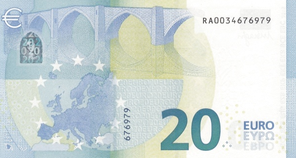 P22SA European Union 20 Euro Year 2015 (Draghi)